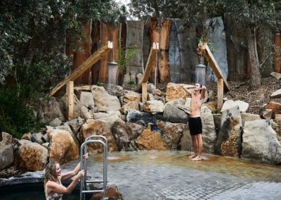 Metung Hot Springs cold plunge pool and hot mineral showers